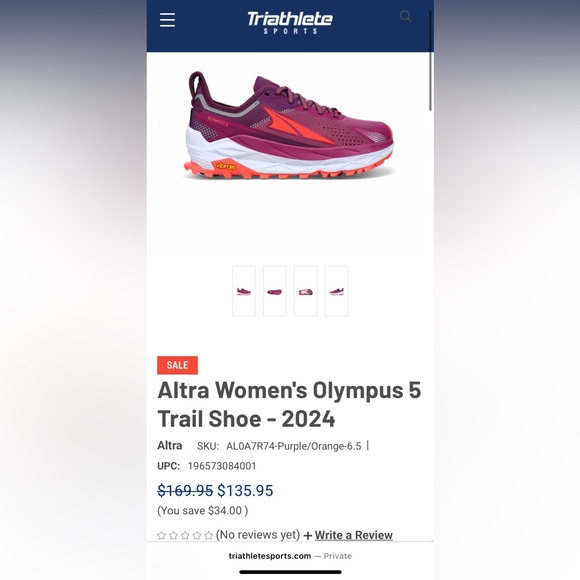 Altra Women's Olympus 5 Trail Running Shoes -W 8.5. Never Worn- 🆕 - Picture 9 of 9